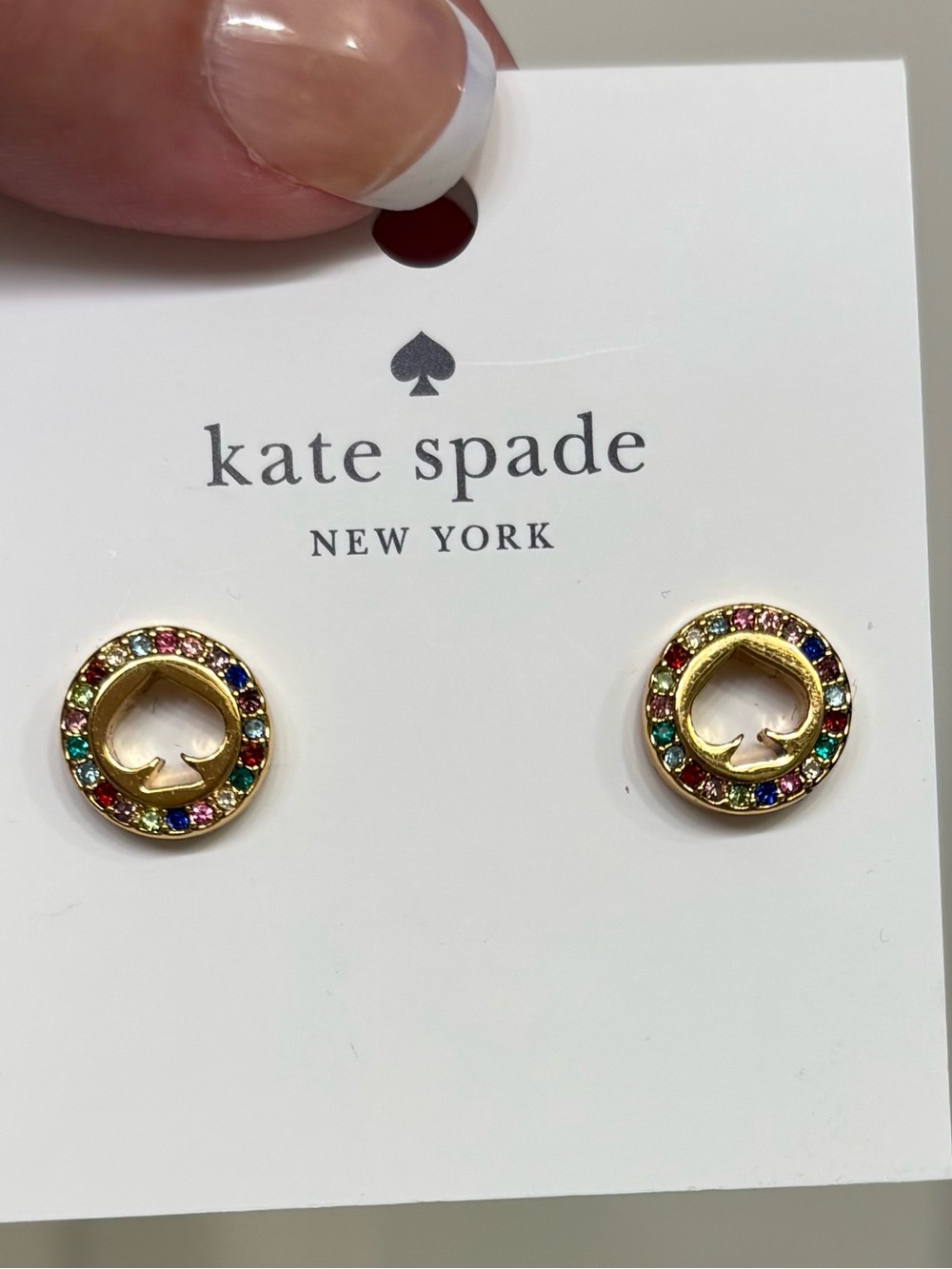 Kate spade multi-color spade stud earrings - NWT